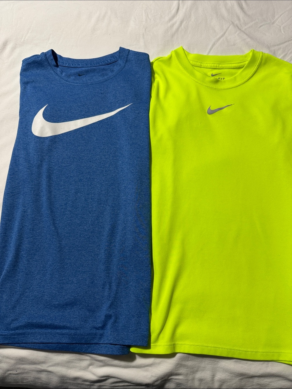 Nike Short Sleeve Dri-FIT Tees in Royal Blue & Neon Yellow